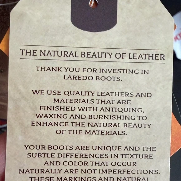 NWT Laredo Brown leather Western Boots embellishment women’s sz 6.5 W - Picture 8 of 10